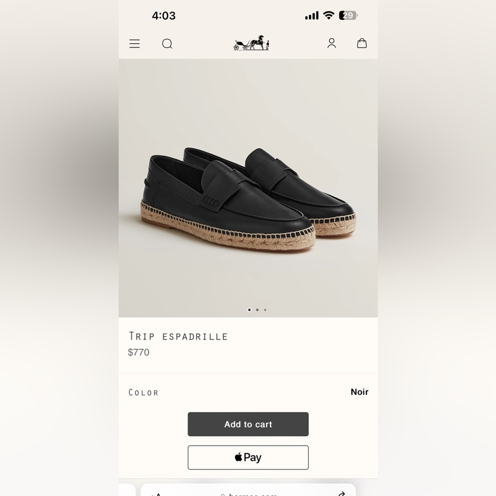 Brand new Hermes  espadrilles